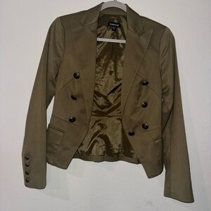 Bebe Olive Green Blazer Tailored Suit Jacket